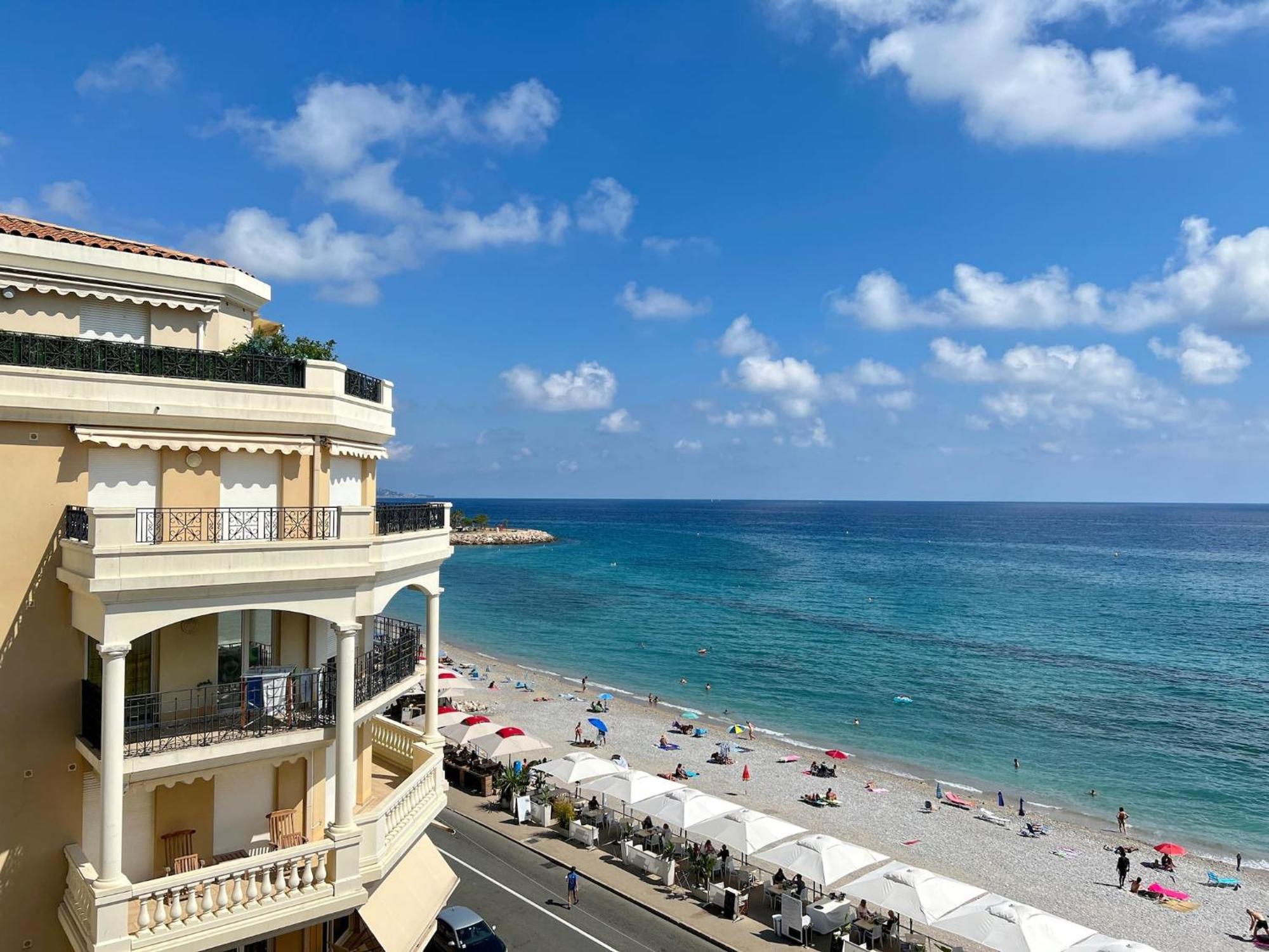 'Le Victoria Beach' Vue Mer Plein Centre, Spacieux マントン エクステリア 写真